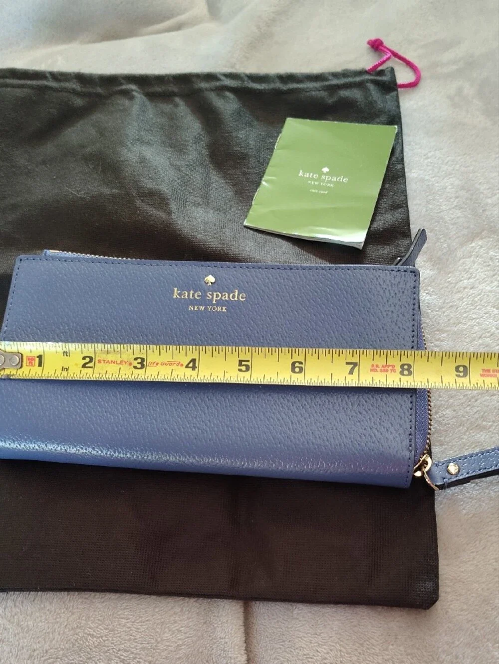 kate spade Lavender Blue Leather Zip Wallet with Wristlet